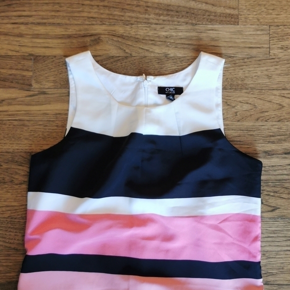 Vintage Dress Chic By Jacob Striped Sleeveless XS - Picture 3 of 6